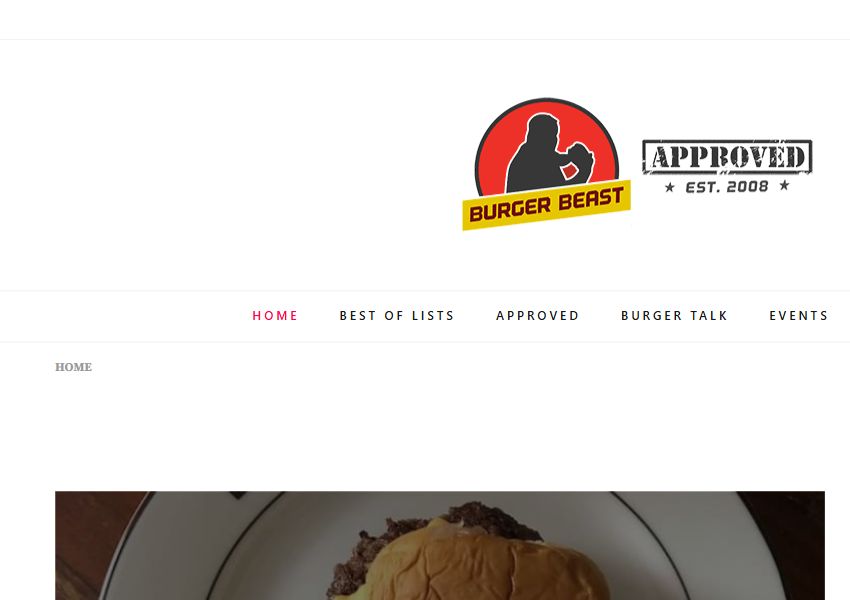Homepage of Burger Beast